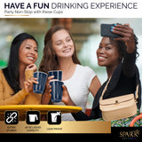 Amcrate Disposable Cups, Navy 18-Ounce Plastic Party Cups, Strong and Sturdy for Wedding, Christmas, Halloween, 50 Pack