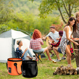 Tessco for you 3 Pcs 5 Gallon Bucket Collapsible Foldable Bucket with Handle for Beach Camping Fishing to Hold Water Folding Container Carry Bag Portable Fold up Lightweight(Orange)