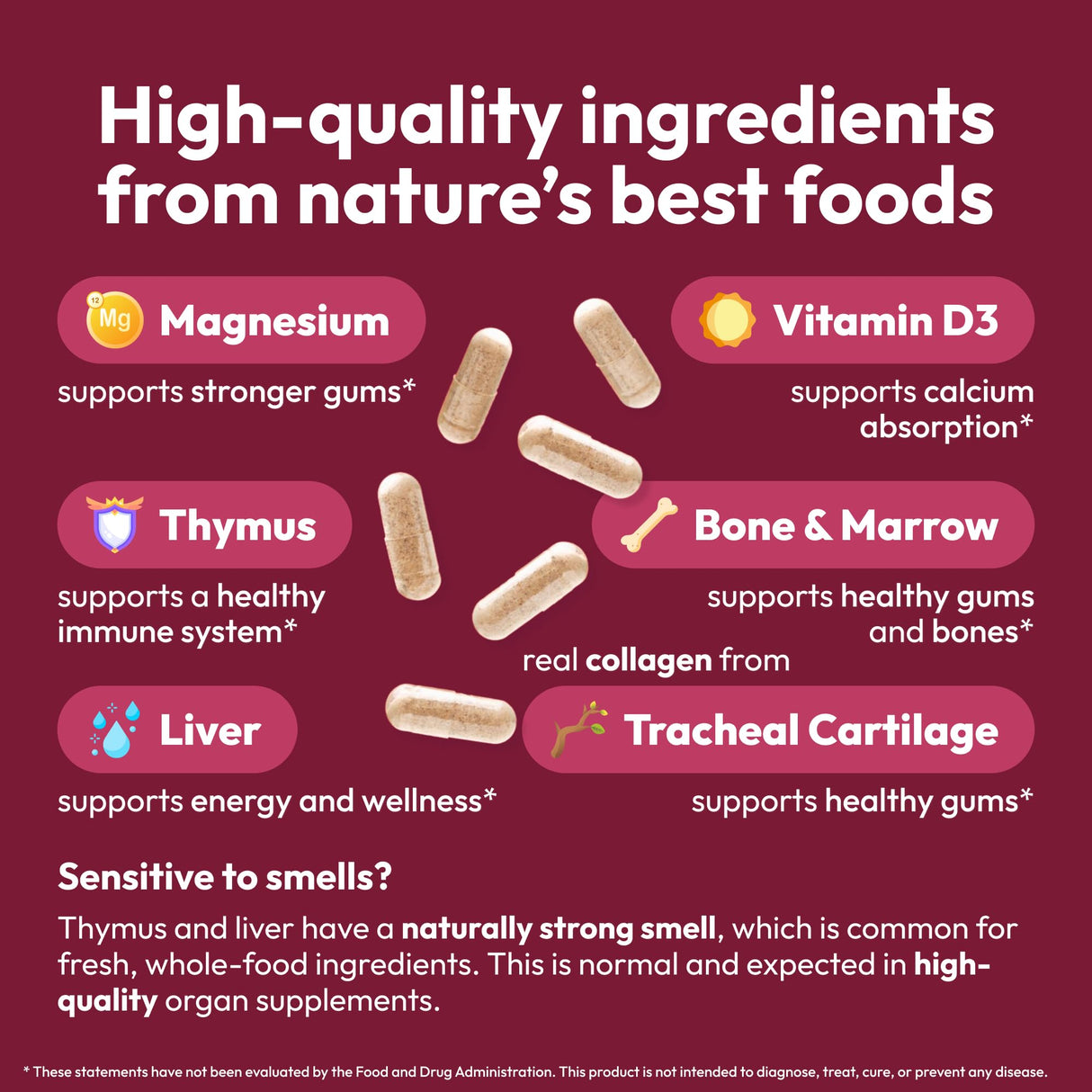 Strong Jaw Gum Restore - Gum Care + Teeth Vitamins - Gum Health & Oral Health - Supports Receding Gums & Gum Care - Dental Vitamins for Adults – 180 Capsules, Non-GMO Gum Health Supplements