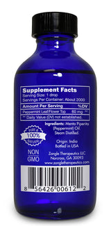 Peppermint Oil, Food Grade, Edible, for Digestion, IBS, Hair – 100% Pure, Peppermint Essential Oil, Mint Oil, Safe for Ingestion, by Zongle Therapeutics, 4 OZ