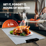 BREETEE Electric Food Warming Mat – Silicone Heating Mat for Food with 9 Temp Levels – Portable Roll Up Warming Mat for Food – Versatile Warming Tray for Buffet, Parties, Home, RV Kitchen