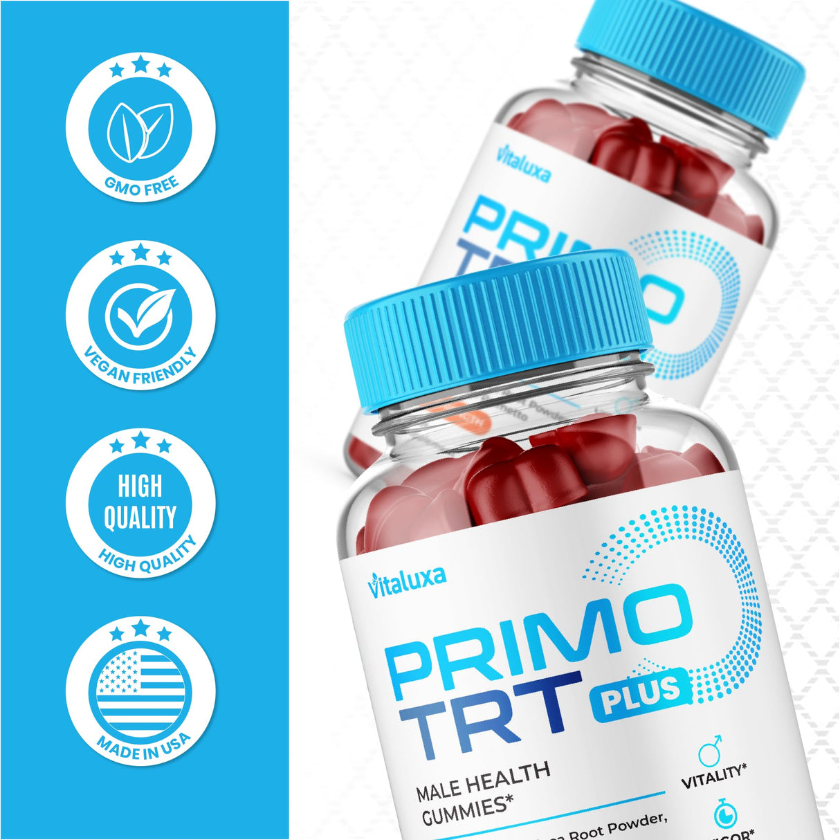 (3 Pack) Primo TRT Gummies, Primo TRT Advanced Performance Blend Supplement, PrimoTRT Try Prime Gomitas Maximum Strength for Males Support for Overall Health Wellness All Natural Ingredients (180 Ct)