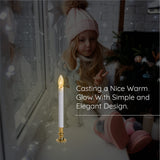 TUDAK Electric Christmas Window Candle Lamp - 6-Pack | Brass-Plated Base with LED Bulbs | Dusk-to-Dawn Auto Sensor | Turns On in Dark, Off in Light | Ready to Use!
