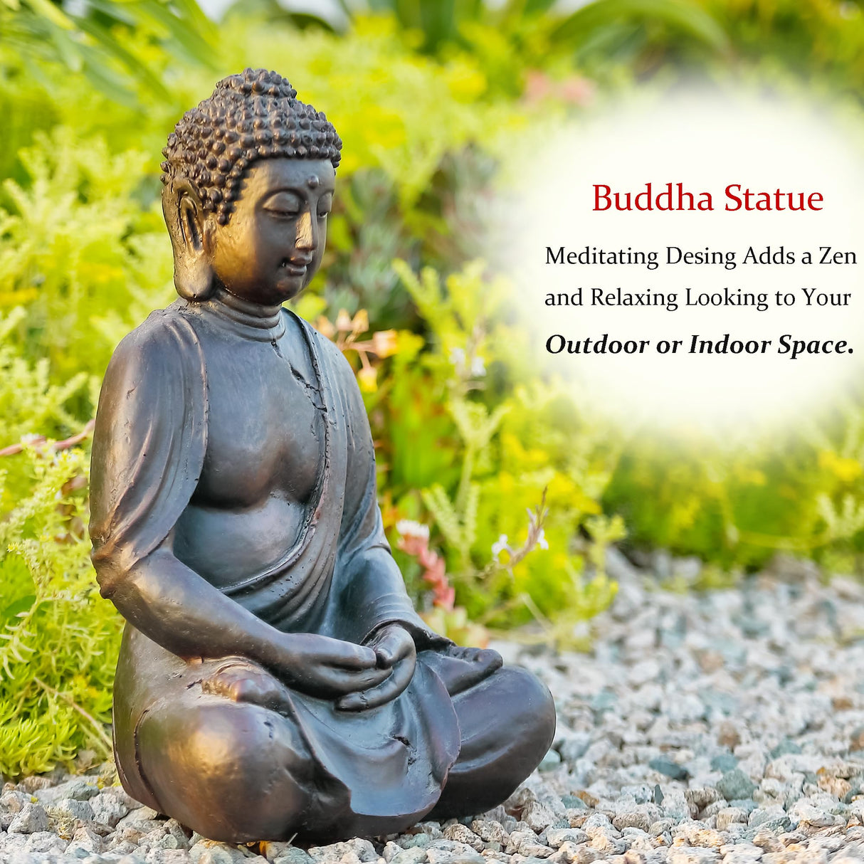 Phaxth 14" Buddha Statue Outdoor, Buddha Statues Home Indoor, Zen Decor Buda Garden
