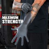 GRIPXX Herkules Grip Heavy Duty 8Mil Black Nitrile Gloves,3D Raised Diamond Texture-Latex & Powder-Free-Industrial, Mechanic (1000, X-Large)