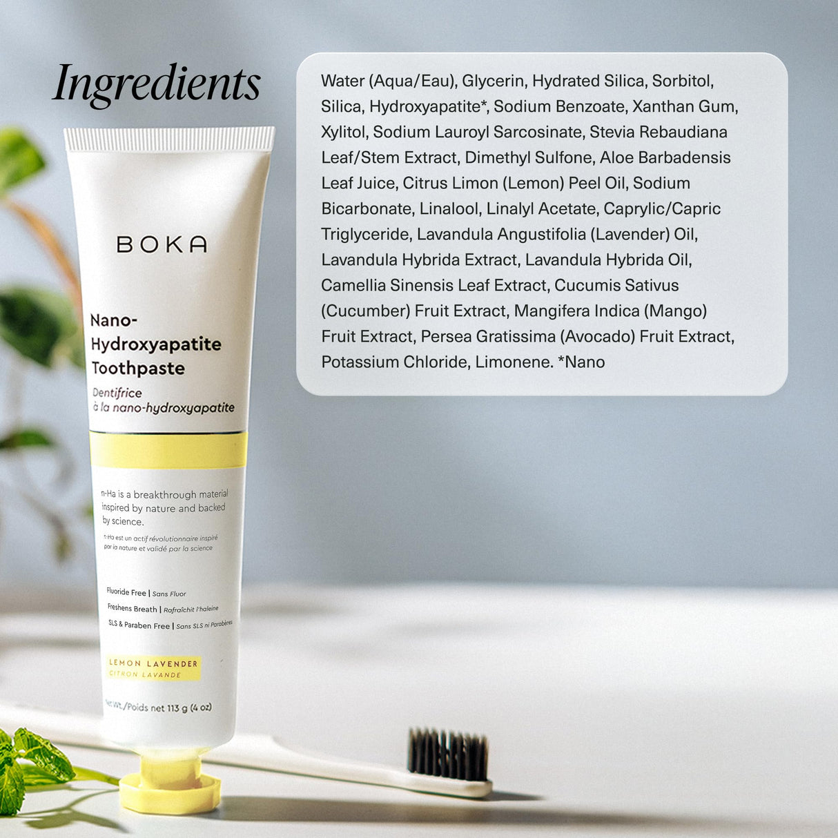 Boka Fluoride Free Toothpaste, Nano Hydroxyapatite Toothpaste, Appropriate for Sensitive Teeth - for Adult, Kids Oral Care - Ela Mint, Coco Ginger, Lemon Lavender Flavor, 4 Fl Oz 3Pk US Manufactured