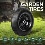 13 Inch 1 PC Rubber Pneumatic Replacement Tires and Wheels 4.00-6 with 5/8'' Axle Bore Hole, Inflated Air Wheel for Wheelbarrow/Wagon/Hand Truck/Trolley/Garden Scooter etc.