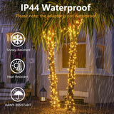 115FT 300LED Warm White Christmas String Fairy Lights Indoor/Outdoor, Waterproof with 8 Modes, Clear Wire Plug in Twinkle Light for Outside Garden Bedroom Christmas Tree Decorations