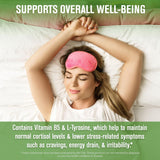 NaturalSlim Stress Relief Supplement - Stress Defender, High Cortisol Reducer, Control Cravings, Sleep & Metabolism Support with Vitamin B5 Pantothenic Acid & L Tyrosine - 180 Vegetable Capsules