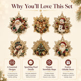 6 Pcs Christmas Pearl Art Ornament Kits, DIY Gem Craft for Tree Decor