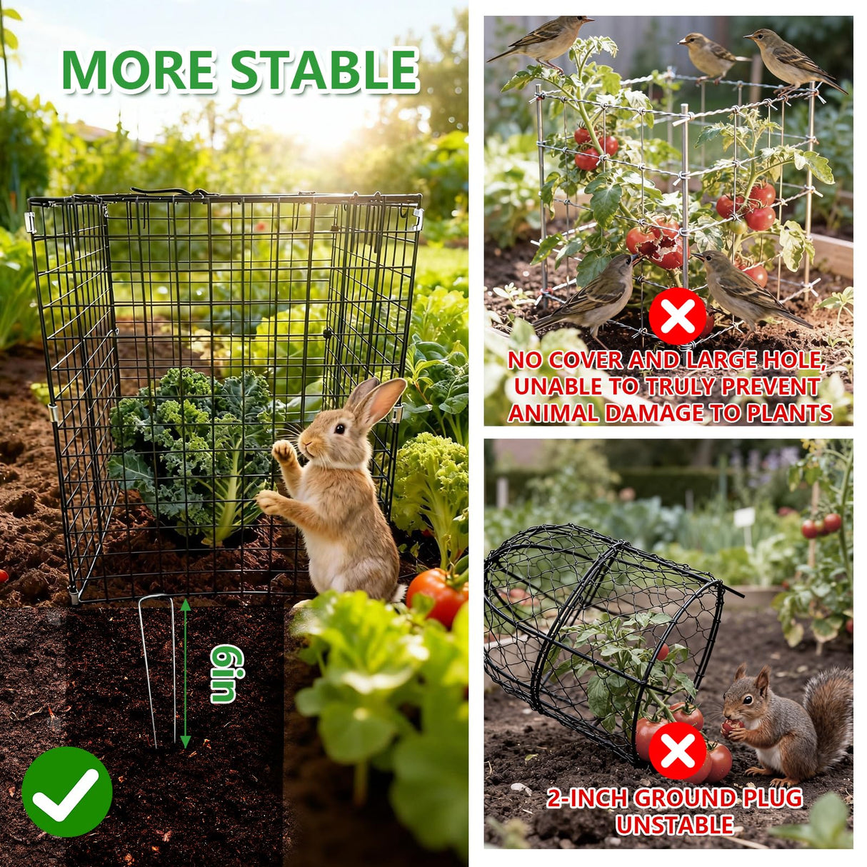 Metal Plant Cages for Outdoor Plants, Garden Cloches for Plants Rustproof