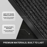 Commercial Floor Mat Non-Slip Waterproof, 60"x36" Front Door Mat for High Traffic Areas, Easy Clean Low Profile Durable Rug, for Entryway, Indoor/Outdoor, Office, Industrial, Garage, Black