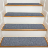 KOOTETA Stair Treads for Wooden Steps Indoor, 15 Pack 8" X 30" Non Slip Carpet Stair Treads with Reusable Adhesive for Elders and Dogs, Surface Polyester TPR Backing Stair Runner Rugs, Dark Grey