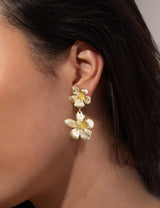 Mameloly Flower Statement Earrings for Women 14K Gold Plated Drop Dangle