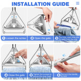 String Mop Heavy Duty for Floor Cleaning- Industrial Commercial Wet Mop with 59inch Mop Handle for Home,Garage,Office, Workshop, Warehouse Floor Cleaning