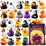 24 Pcs Halloween Rubber Ducks Bulk with Bag for Jeep Ducking Party Favors