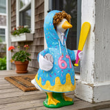 Sloakify Summer 67 Baseball Porch Goose Outfits, Ice Cream Hoodie Wigs for 23 inch Goose, Geese Statue Clothes Costume 4 Pcs Accessories, Birthday Party Garden Outdoor Yard Lawn Patio Decor