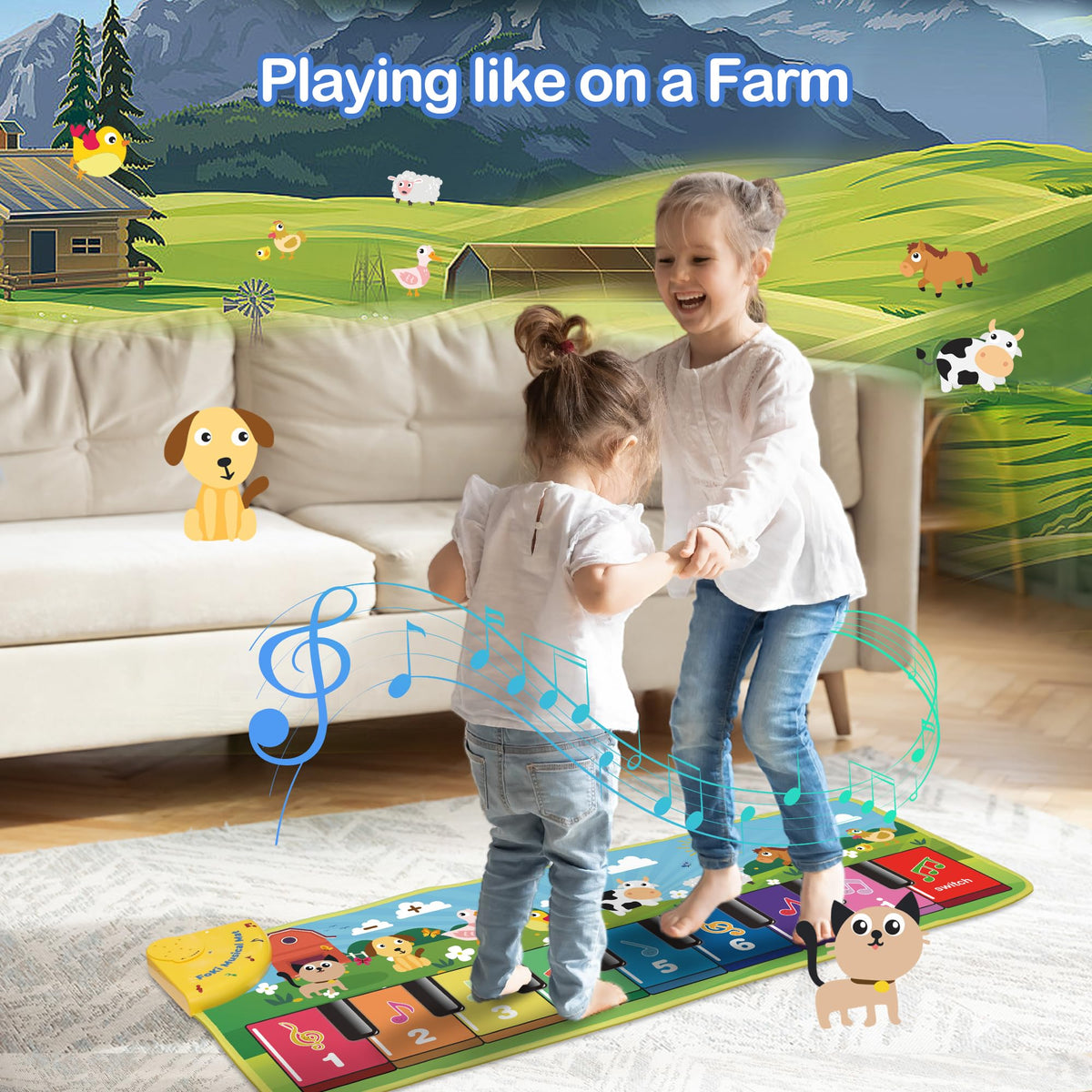 FOKI Floor Piano Mat, Baby & Toddler Toys for 1-3 Year Old Boys & Girls