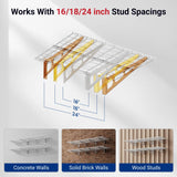 FLEXIMOUNTS 2-Pack 2x6ft Garage Shelving 24-inch-by-72-inch Heavy Duty Wall Mounted Shelves Garage Storage Rack Floating Shelves, 1400lbs Load Capacity, White, Classic Series
