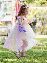 Fuzmo Light Up Princess Dress Up for Girls 3 4 5 6 Years Old, Purple