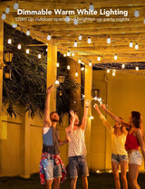 Govee Smart Outdoor String Lights H7029, 24ft RGBIC Outdoor Lights with 8 Dimmable LED Bulbs, IP65 Waterproof, Color Changing Warm White Lights with 47 Scene Modes for Patio, Backyard, App Control