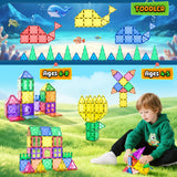 Soyee Magnetic Tiles Toddler Toys Games Sensory Toys for Toddlers 3-4 Magnetic Blocks for Kids Age 3-5 4-8 Outdoor Toddler Activities Preschool Building Learning Toys