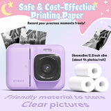 ETIKEZ Kids Camera, 1080P Instant Digital Print Camera for Kids, Christmas Birthday Gifts for 4 5 6 7 8 9 10 Year Old Girls Boys, Portable Toy with 32GB SD Card & 3 Rolls Printing Paper, Purple