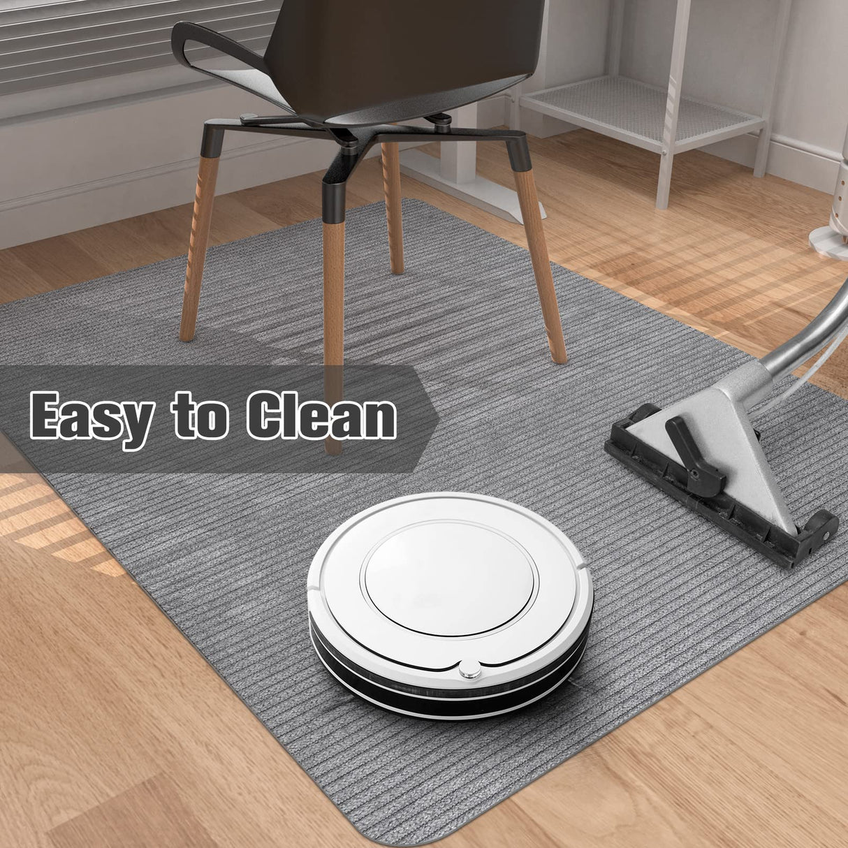 Placoot Desk Chair Mat for Hardwood Floor Corduroy Surface 1/6" Thick 55"x35" Office Chair Mat for Rolling Chairs-100% Large Anti-Slip Backing Under Desk Low-Pile Office Rug Floor Mat