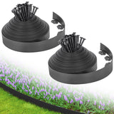 3-Inch x 100 FT Landscape Edging Border Kit with 150 Stakes, Plastic Garden Edging Border, Flexible No Dig Lawn Edging Border for Garden Flower Beds Yard Pathway Paver (Black)