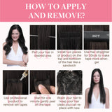 GOO GOO Tape in Hair Extensions Human Hair, 1 Jet black, 20inch 50g 20pcs, Thick Ends Straight Seamless Tape in, Invisible Tape in Hair Extensions Human Hair