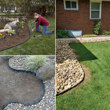 Garden Edging Borders 131FT,Landscape Edging Black[Extra Tall 4IN High] with 200pcs Plastic Stakes, Lawn Edging Flexible DIY Fence for Landscaping,Flower Bed,Grass,Gravel,Tree Surrounding