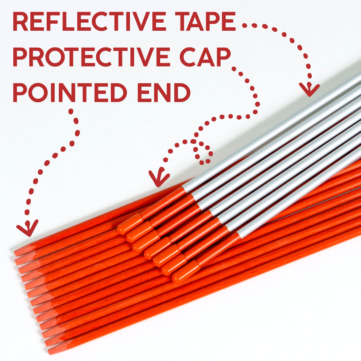 Reflective Driveway Markers 48 Inch 20 Pack, High Visibility Orange Driveway Stakes, Fiberglass Snow Markers with UV Resistant Coating for Parking and Property Marking