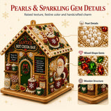 3D Christmas House Diamond Painting Kit for Adults, Wooden Pearl Art Craft