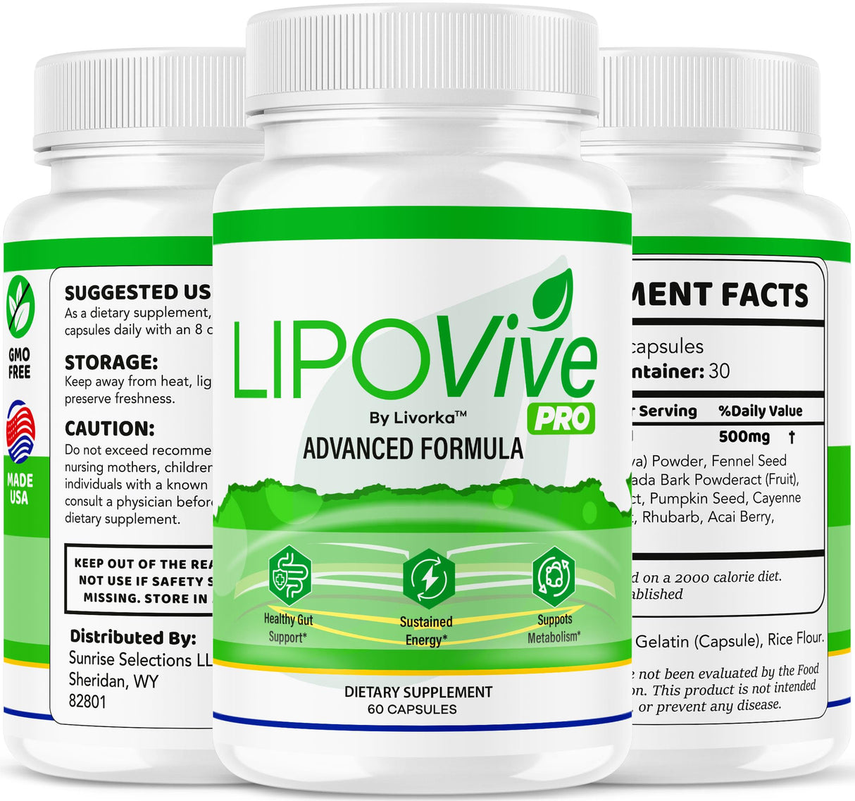 LipoVive Pro Capsule - Official LipoVive Pro Pills Advanced Formula Premium All Natural Supplement Support, LipoVive Pro Capsule for Overall Health & Wellness, 60 Capsules for 1 Month