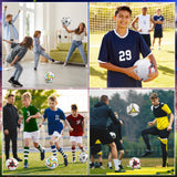 Tradder 4 Pack Operation Christmas Soccer Balls Bulk with Pump Size 3 4 5 Deflated Soccer Balls for Outdoor Indoor Sport Gift for Youth Teens Adult Charity Donation(Mixed Style,Size 5)