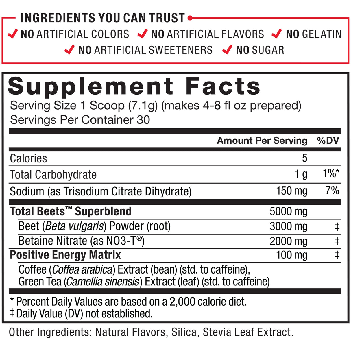 Force Factor Total Beets Energy Drink Mix, Superfood Beet Root Powder with Nitrates to Boost Energy and Support Circulation, Blood Flow, Nitric Oxide and Stamina, Heart Health Supplement, 30 Servings