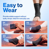 Modvel Foot & Ankle Brace Socks for Sprained Ankle Compression Sleeve - Plantar Fasciitis Relief Brace, Foot Support for Women & Men - Tendonitis & Arthritis Foot Sleeve, Stabilizing Ankle Wrap