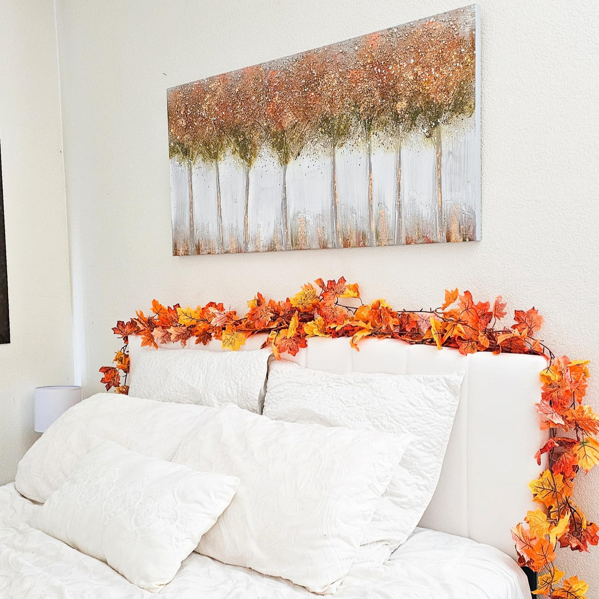 CQURE 9 Pack Fall Leaf Garland, Total 53.1Ft Artificial Fall Vines Autumn Garland Fall Maple Leaves Thanksgiving Decor for Home Wedding Fireplace Christmas