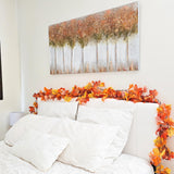 CQURE 9 Pack Fall Leaf Garland, Total 53.1Ft Artificial Fall Vines Autumn Garland Fall Maple Leaves Thanksgiving Decor for Home Wedding Fireplace Christmas