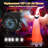 12V 1.2A Replacement Air Blower Fan for 5-12FT Halloween Christmas Inflatables with 1.5A Adapter 5 LED Light Fans Outdoor Blow Up Motor Replacement Fan Blower Parts for Inflatables Yard Decorations