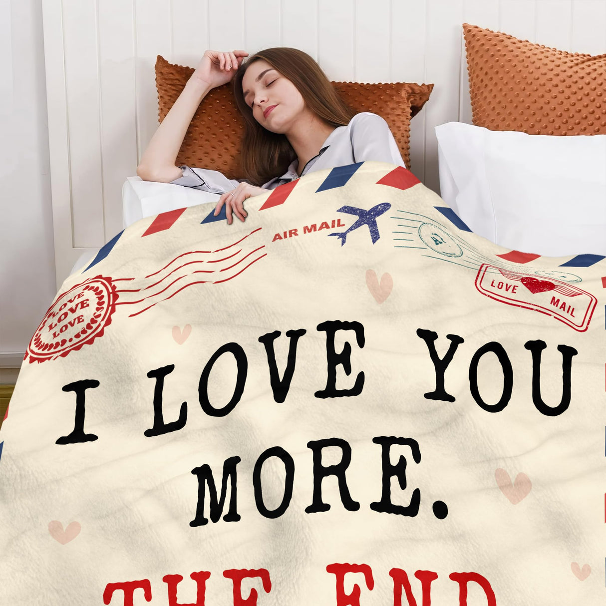 WRAPIX Christmas Anniversary Couple Gifts for Women - I Love You More Soft Fleece Throw Blanket 50x60 in - Birthday Romantic Gifts for Girlfriend Boyfriend Wife Husband, I Love You Gift for Him Her