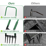 Senvert BroadFork Garden Tool, Heavy Duty 5-Tine Broad Fork Hand Tiller, Garden Pitchfork with Ergonomic U-Shaped Handle, Digging Fork for Gardening, Cultivating