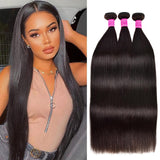 10A Straight Bundles Human Hair 20 22 24 Inch Unprocessed Brazilian Virgin Hair Bundles Straight Hair 3 Bundles Weave Bundles Human Hair Extension