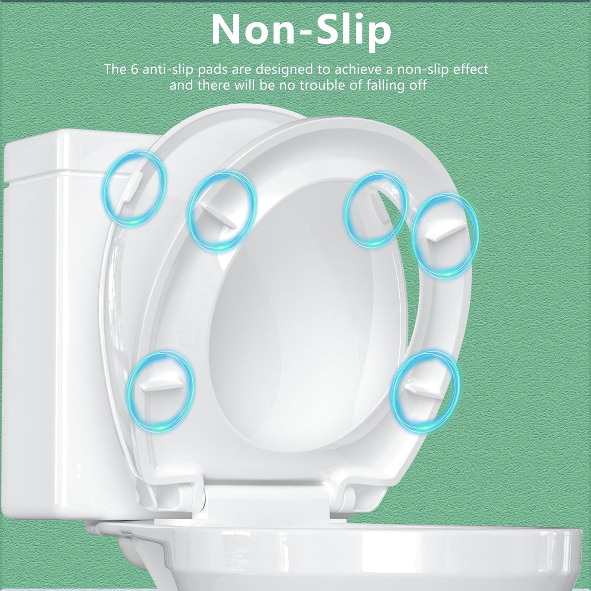 Aünsffer Toilet Seat Round Soft Close 2 PACK, Toilet lid Round Slow Close 16.5 inch, PP Material Safe and Easy Clean, Quick Installation & Never Loosen, Comfortable Ergonomic Design (White, 2 Pack)