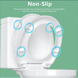 Aünsffer Toilet Seat Round Soft Close16.5'', Toilet Lid Slow Close Quiet No Slam, Easy Installation & Release，Safe PP Material Easy Clean, Comfortable Ergonomic Design, 2 Years Support, White Plastic