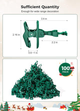 C7 C9 Christmas Lights Spring Clips, 100 Count Holiday Lights Quick Spring Clips, Shatterproof Shingle and Gutter Clips for E12, E17Socket, Rope Lights Roofline Fence Railing Mantel Christmas Trees