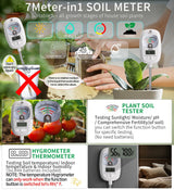 HSLGOVE Soil Test Kit, 7-in-One Soil Moisture Meter/Soil PH Meter/Fertility, Dual Screen Soil Tester w/Digital Soil Temp/Air Temp&Humidity for Plants Gardening,Lawn,Farm Indoor&Outdoor-Lvory White
