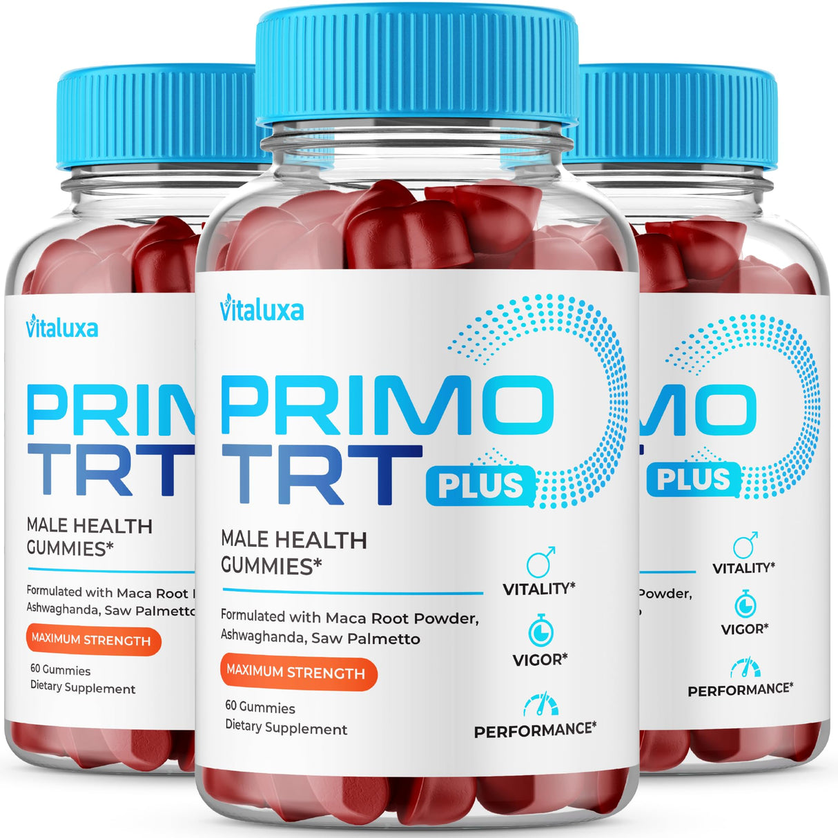 (3 Pack) Primo TRT Gummies, Primo TRT Advanced Performance Blend Supplement, PrimoTRT Try Prime Gomitas Maximum Strength for Males Support for Overall Health Wellness All Natural Ingredients (180 Ct)