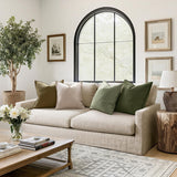 MIULEE Green and White Pillow Covers Pack of 4 Christmas Decorative Natural Solid Throw Pillow Covers Soft Accent Boho Farmhouse Couch Pillowcases Modern Decor for Living Room Bed Sofa 18x18 Inch