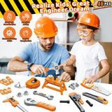 Kids Tool Set 46 PCS, Christmas Birthday Gifts for Kids Ages 3,4,5,6,7,8, Toddler Tool Set with Portable Tool Box & Electronic Toy Drill, Construction Toys Tools for Toddlers, Tool Kits for Boys Girls